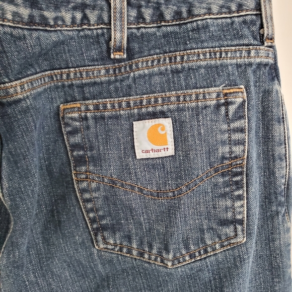 Carhartt Lined Jeans Women's 14 Blue With Plaid Lining Workwear - Picture 6 of 14